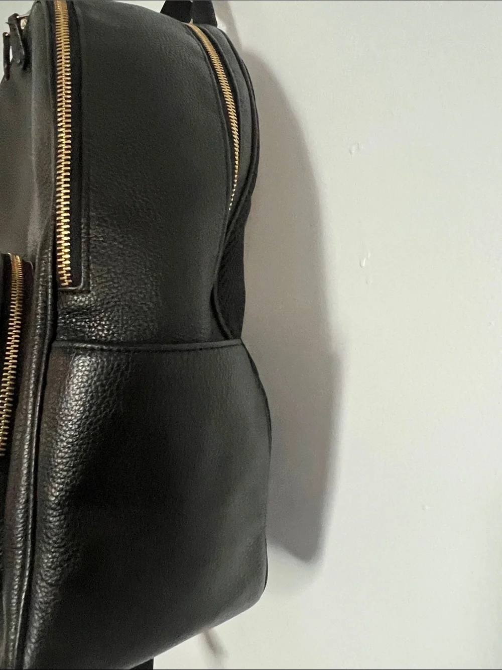 Coach Black Pebbled Leather Backpack with Gold Hardware